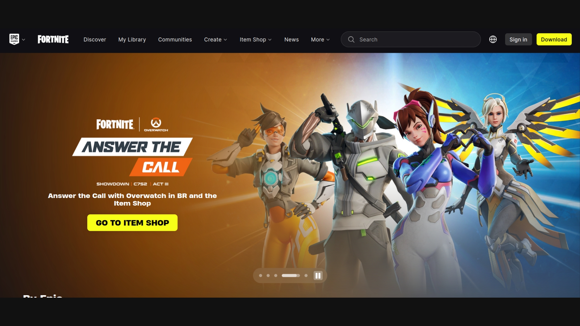 A screenshot of the Fortnite website.